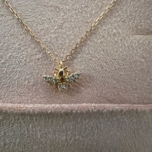 Gorjana 14k Gold Diamond Bee Pendant Necklace Retired